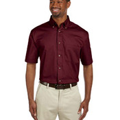 Men's Easy Blend Short-Sleeve Twill Shirt with Stain-Release