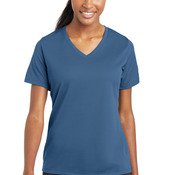 Ladies Polyester PosiCharge RacerMesh V-Neck Tee