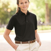 Youth Polyester Performance Double Piqué Polo