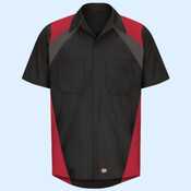 Men's Tri-Color Short Sleeve Shop Shirt