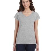 Ladies' Fitted 4.5oz SoftStyle Cotton V-Neck Tee