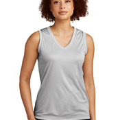 Ladies Polyester PosiCharge Competitor Sleeveless V-Neck Tee